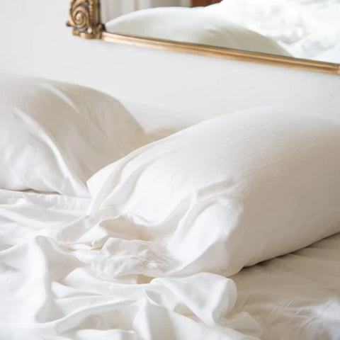 Madera Luxe Queen Fitted Sheet in White