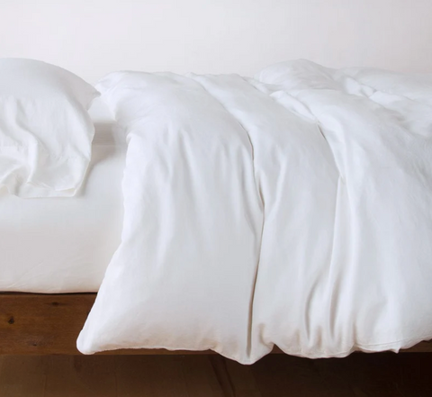 Madera Luxe King Duvet Cover in White