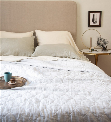 Austin Quilted Queen Coverlet in Winter White