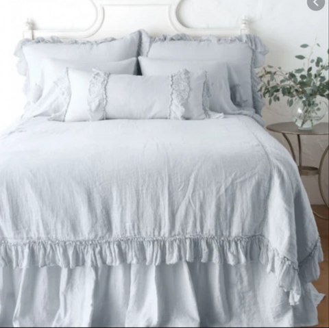 Linen Whisper Queen Coverlet in Cloud