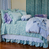 Linen Queen Bed Skirt in Aqua