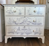 Avon Large Decorated Chest in Vanilla Bean with Truffle Accent - Retail $4,224.00