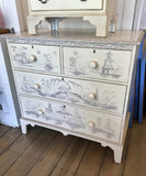 Avon Large Decorated Chest in Vanilla Bean with Truffle Accent - Retail $4,224.00