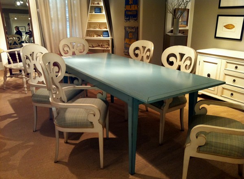 Nantucket Farmhouse Table in Cotton Candy/ Retail $3834.00