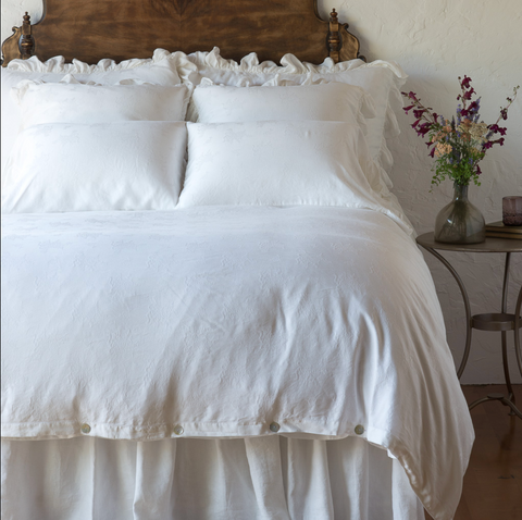 Isabella Queen Duvet Cover in White