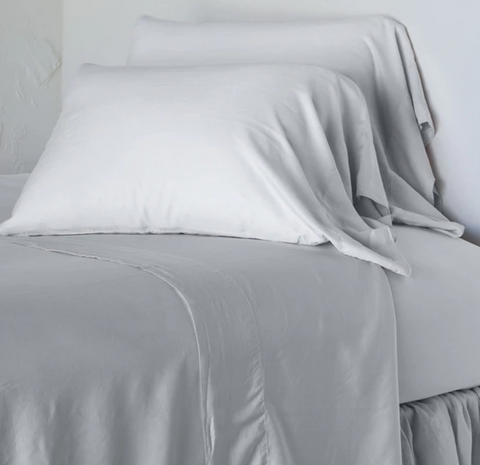 Madera Queen Flat Sheet in Pebble