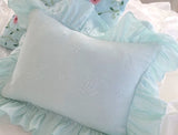 Linen Queen Bed Skirt in Aqua