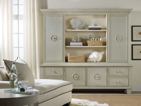 Warrenton Cabinet in Truffle with Vanilla Bean Inside Retail- $11,826